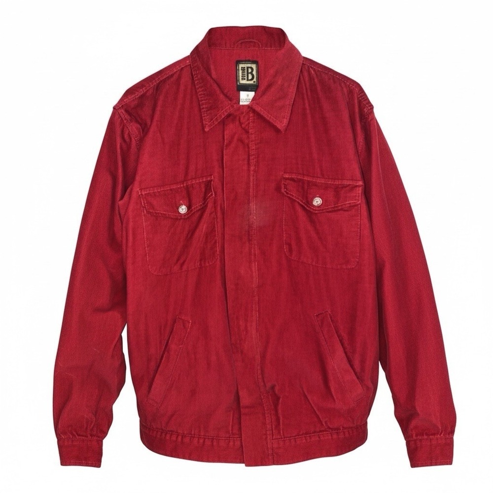 Bruno Red Field Gear Corduroy Zip Up Shirt Jacket Workwear Mens Small Italy